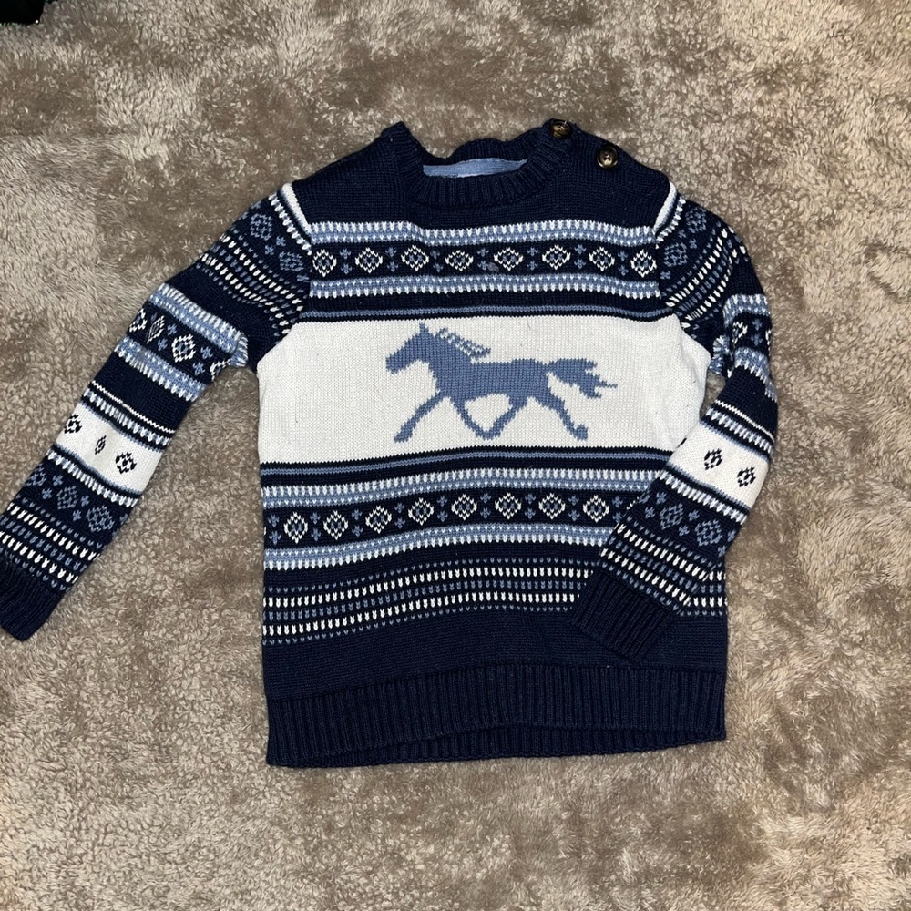 Size 2T Navy Gymboree Horse Sweater